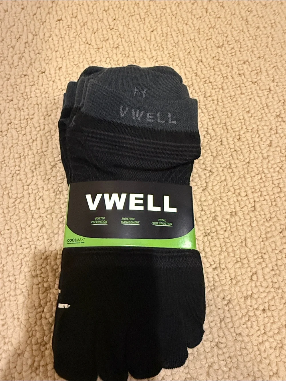 Women's Black Toe Socks - Moisture Management Comfort